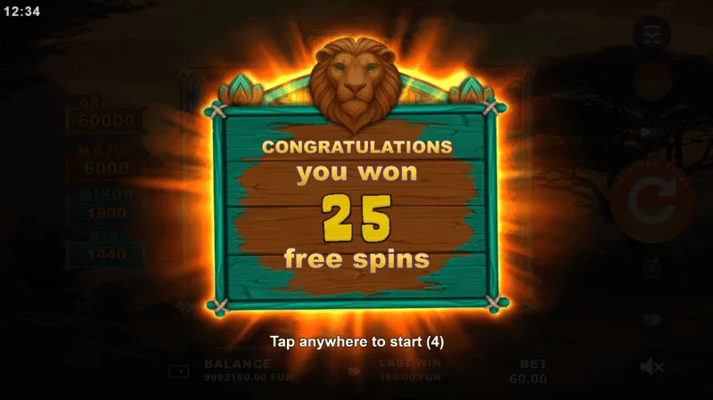 Golden Lion Wild Savanna - 25 free spins