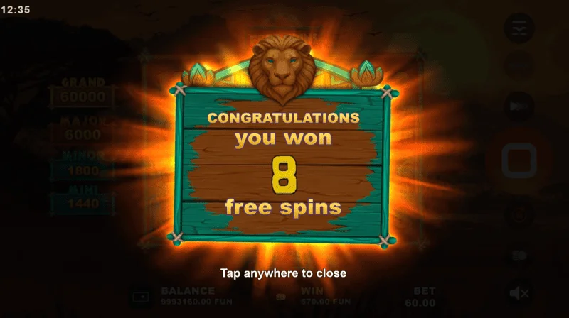 Golden Lion Wild Savanna - 8 extra spins