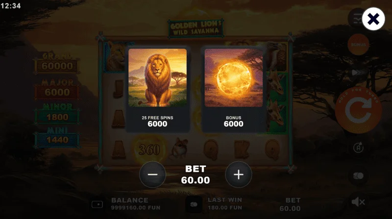 Golden Lion Wild Savanna - bonus buy