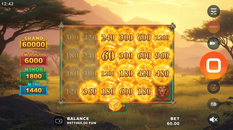 Golden Lion Wild Savanna - Hold and Ring play screen