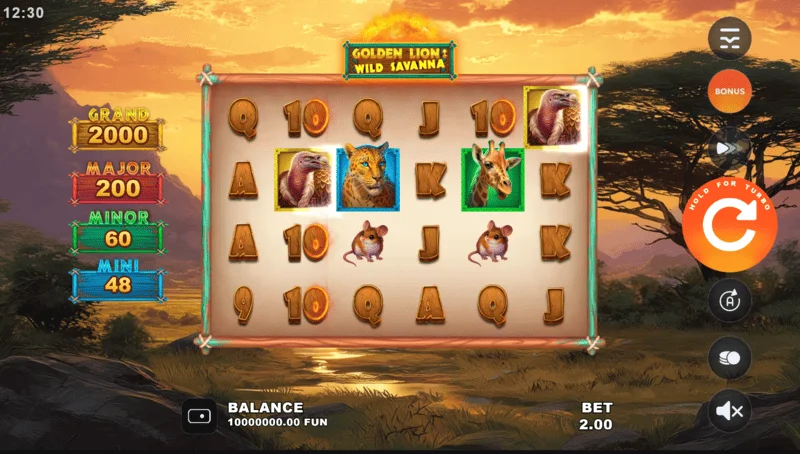 Golden Lion Wild Savanna - play screen