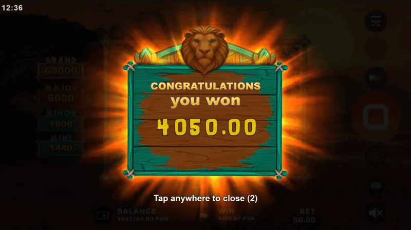 Golden Lion Wild Savanna - total win
