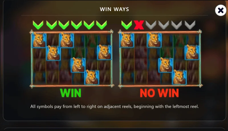 Golden Lion Wild Savanna - win lines